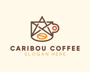 Star Coffee Bean logo design