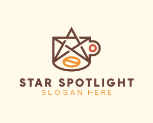 Star Coffee Bean logo design