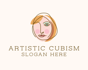 Cubism - Beauty Woman Makeup logo design