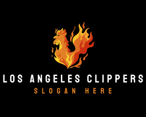Grill Chicken Flame Logo