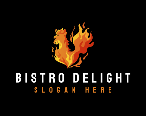 Grill Chicken Flame logo design