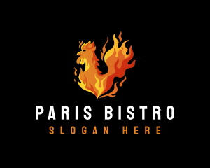 Grill Chicken Flame logo design