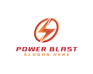 Lightning  Power Contractor logo design