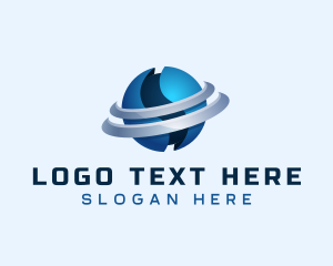 Outer Space - Digital Cyber Planet logo design