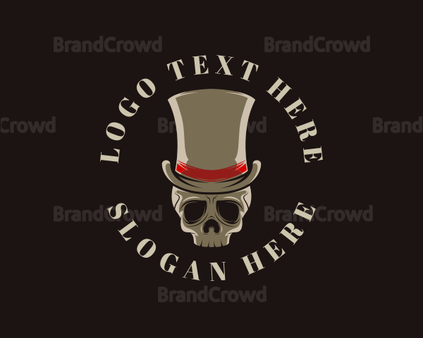 Gothic Hat Skull Logo