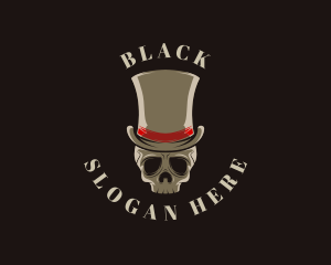 Gothic Hat Skull logo design