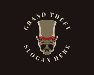 Gothic Hat Skull logo design