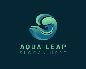 Ocean Waves Surfer logo design