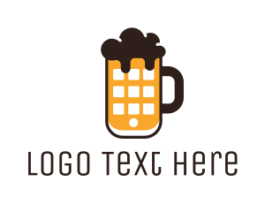 Communication - Beer Mug Phone logo design