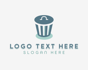 Recycling Bin - Trash Waste Sanitation logo design