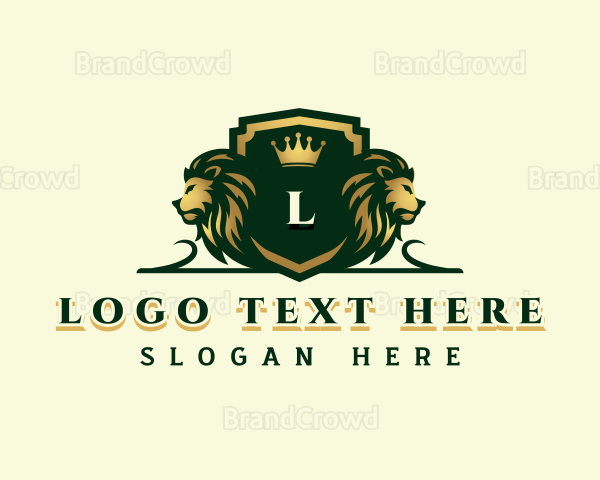 Luxury Lion Shield Logo