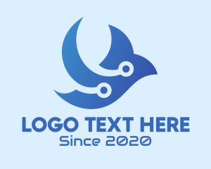 Computer Repair - Flying Tech Bird logo design