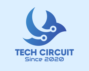 Circuitry - Flying Tech Bird logo design