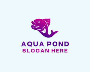 Marine Fish Swimming logo design