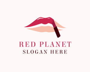 Red Shade Lipstick logo design