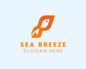 Geometric Sea Fish logo design