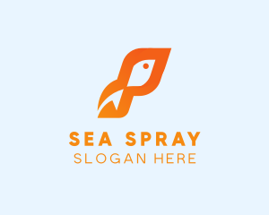 Geometric Sea Fish logo design