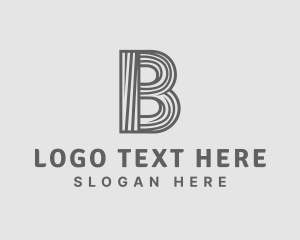 Stripe - Modern Woodworking Business Letter B logo design
