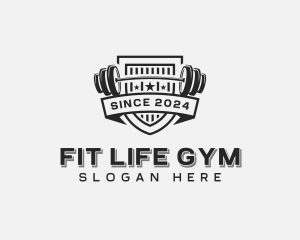 Gym - Barbell Weightlifting Gym logo design