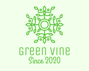 Ornamental Green Vine Wreath  logo design