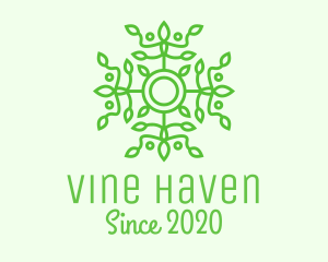 Ornamental Green Vine Wreath  logo design