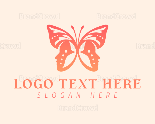 Human Face Butterfly Logo