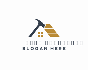 Home Makeover - House Construction Hammer logo design