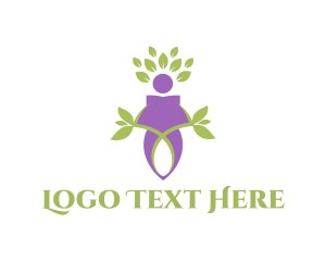 Organic - Nature Leaves Person logo design