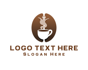 Human - Brown Bean Coffee logo design