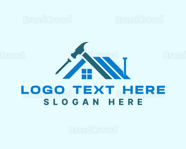 Roof Remodel Hammer Logo