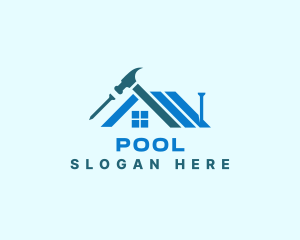 Tradesman - Roof Remodel Hammer logo design