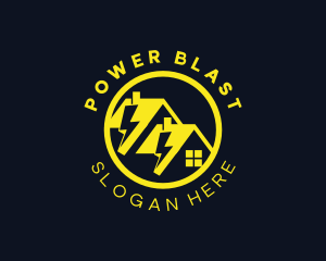 Residential Electric Power Lightning  logo design