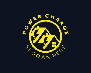 Residential Electric Power Lightning  logo design