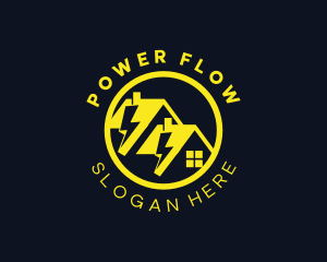 Residential Electric Power Lightning  logo design