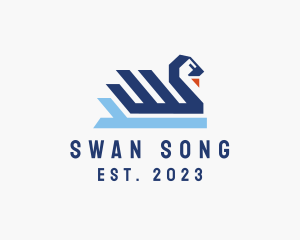 Geometric Technology Swan  logo design