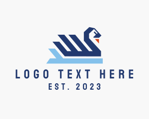 Duck - Geometric Technology Swan logo design