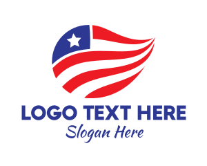 National - Abstract Star and Stripes logo design