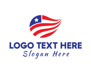 American - Patriot Star and Stripes Flag logo design