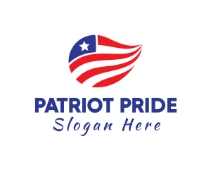 Patriot Star and Stripes Flag logo design