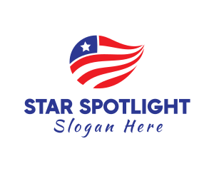 Patriot Star and Stripes Flag logo design