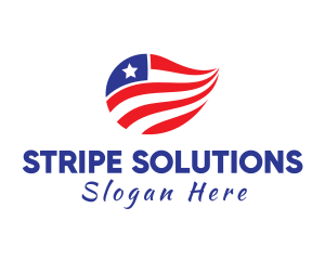 Patriot Star and Stripes Flag logo design