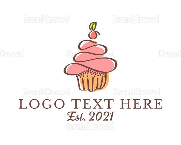 Homemade Cherry Cupcake Logo