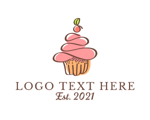 Pastry - Homemade Cherry Cupcake logo design