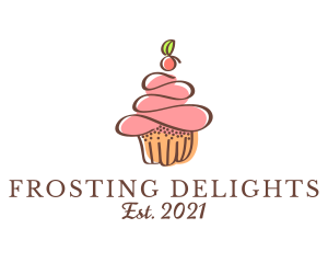 Frosting - Homemade Cherry Cupcake logo design