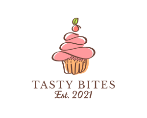 Snacks - Homemade Cherry Cupcake logo design