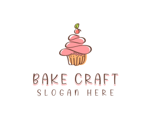 Homemade Cherry Cupcake  logo design