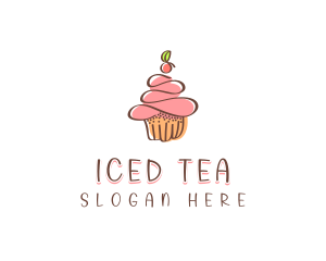 Homemade Cherry Cupcake  logo design