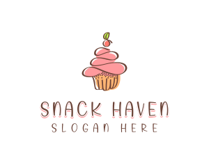 Homemade Cherry Cupcake  logo design