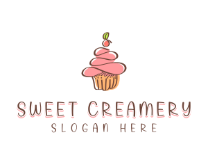 Homemade Cherry Cupcake  logo design