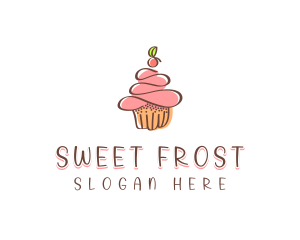 Homemade Cherry Cupcake  logo design